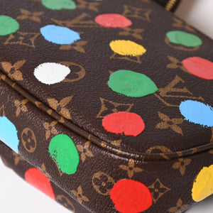 Very Good Condition LOUIS VUITTON Yayoi Kusama Multi Pochette Accessoire M46385 Monogram Canvas Multi Color Used 4a003834