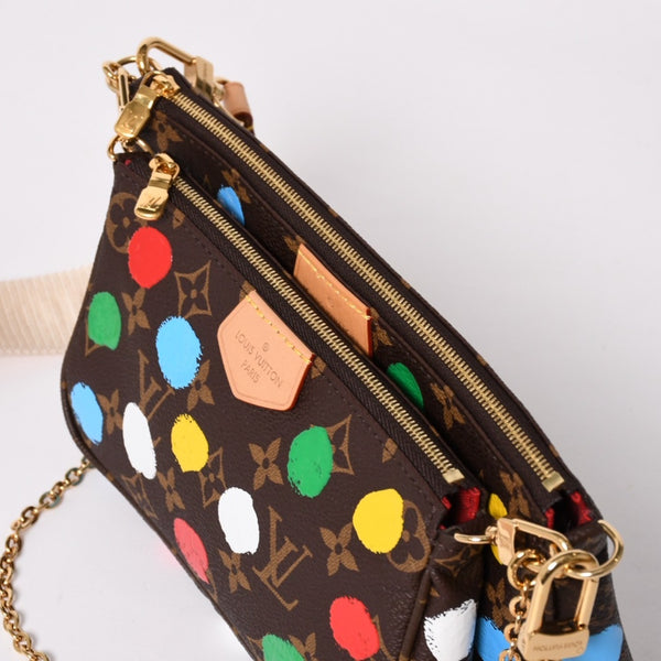 Very Good Condition LOUIS VUITTON Yayoi Kusama Multi Pochette Accessoire M46385 Monogram Canvas Multi Color Used 4a003834