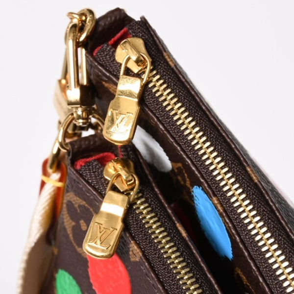 Very Good Condition LOUIS VUITTON Yayoi Kusama Multi Pochette Accessoire M46385 Monogram Canvas Multi Color Used 4a003834