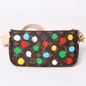 Very Good Condition LOUIS VUITTON Yayoi Kusama Multi Pochette Accessoire M46385 Monogram Canvas Multi Color Used 4a003834