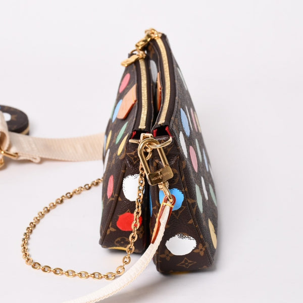 Very Good Condition LOUIS VUITTON Yayoi Kusama Multi Pochette Accessoire M46385 Monogram Canvas Multi Color Used 4a003834