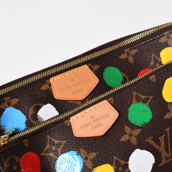 Very Good Condition LOUIS VUITTON Yayoi Kusama Multi Pochette Accessoire M46385 Monogram Canvas Multi Color Used 4a003834