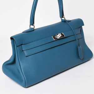 極美品 HERMES エルメス SHOULDER KELLY ショルダーケリー ショルダーバッグ トリヨンクレマンス ブルージーン シルバー金具 □P刻印 中古 4a003833