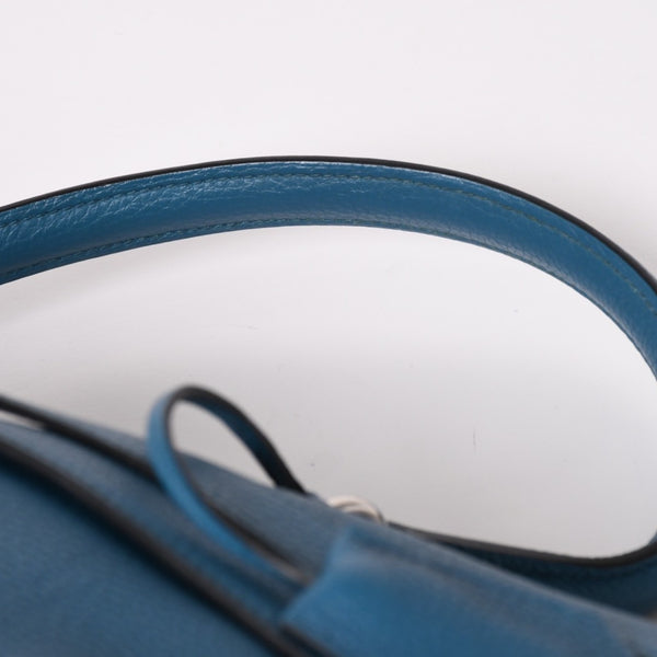 極美品 HERMES エルメス SHOULDER KELLY ショルダーケリー ショルダーバッグ トリヨンクレマンス ブルージーン シルバー金具 □P刻印 中古 4a003833