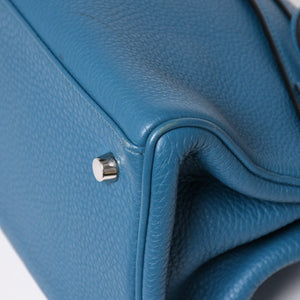 極美品 HERMES エルメス SHOULDER KELLY ショルダーケリー ショルダーバッグ トリヨンクレマンス ブルージーン シルバー金具 □P刻印 中古 4a003833