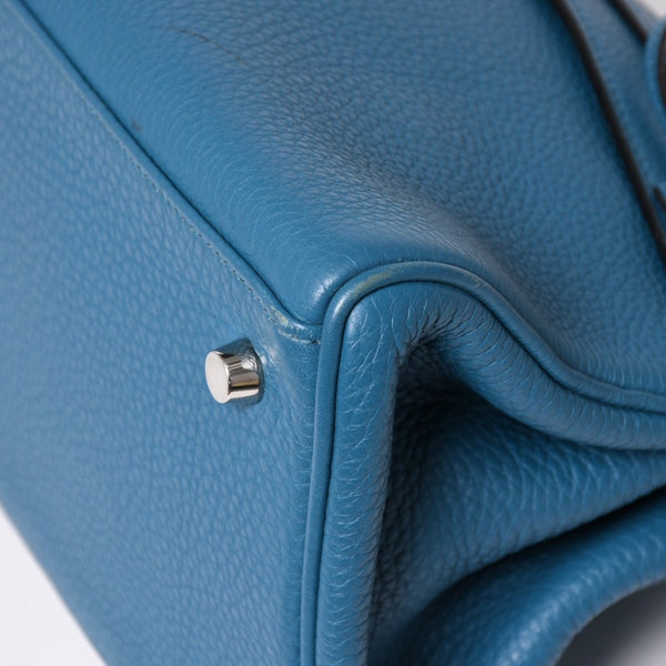 極美品 HERMES エルメス SHOULDER KELLY ショルダーケリー ショルダーバッグ トリヨンクレマンス ブルージーン シルバー金具 □P刻印 中古 4a003833