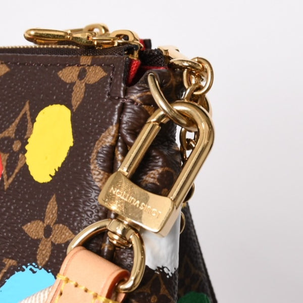 Very Good Condition LOUIS VUITTON Yayoi Kusama Multi Pochette Accessoire M46385 Monogram Canvas Multi Color Used 4a003834
