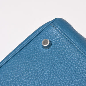 極美品 HERMES エルメス SHOULDER KELLY ショルダーケリー ショルダーバッグ トリヨンクレマンス ブルージーン シルバー金具 □P刻印 中古 4a003833