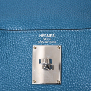 極美品 HERMES エルメス SHOULDER KELLY ショルダーケリー ショルダーバッグ トリヨンクレマンス ブルージーン シルバー金具 □P刻印 中古 4a003833