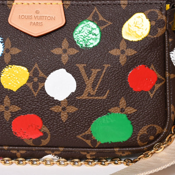 Very Good Condition LOUIS VUITTON Yayoi Kusama Multi Pochette Accessoire M46385 Monogram Canvas Multi Color Used 4a003834