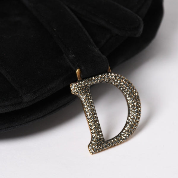 Very Good Condition Christian Dior Saddle Bag Mini Strass One Shoulder Bag M447SCUCS Velvet Used 4a003836