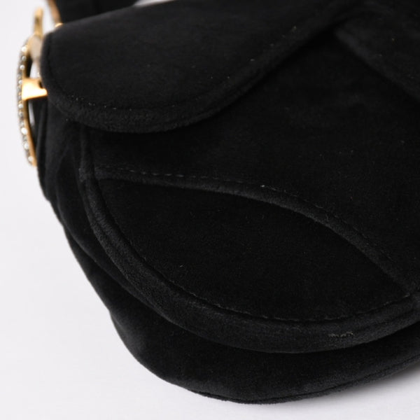Very Good Condition Christian Dior Saddle Bag Mini Strass One Shoulder Bag M447SCUCS Velvet Used 4a003836