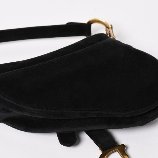 Very Good Condition Christian Dior Saddle Bag Mini Strass One Shoulder Bag M447SCUCS Velvet Used 4a003836