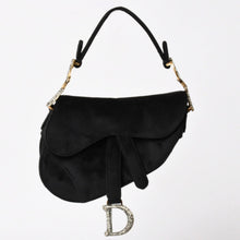 画像をギャラリービューアに読み込む, 極美品 Christian Dior クリスチャンディオール サドルバッグ ミニ ストラス ワンショルダーバッグ M447SCUCS ベルベット 中古 4a003836