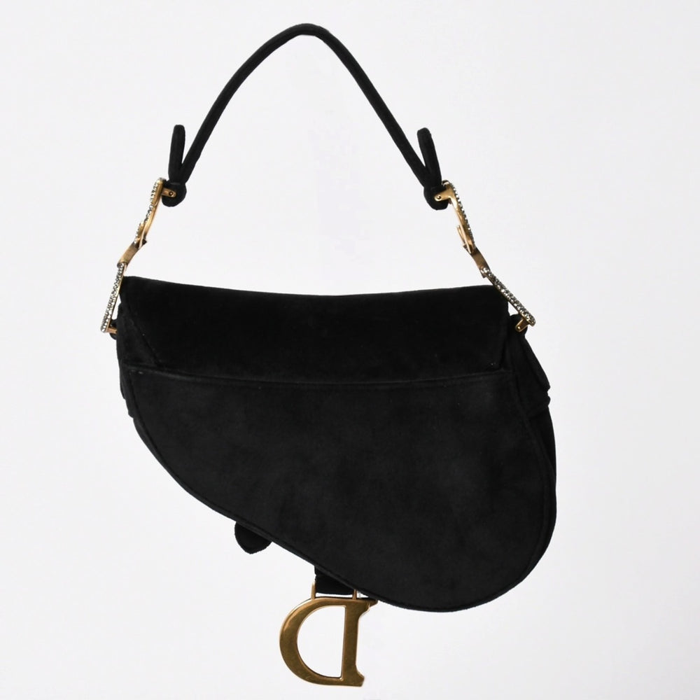 Very Good Condition Christian Dior Saddle Bag Mini Strass One Shoulder Bag M447SCUCS Velvet Used 4a003836