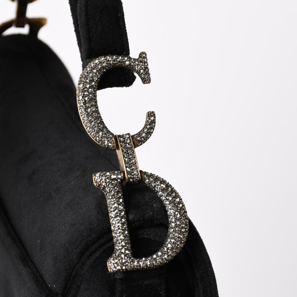Very Good Condition Christian Dior Saddle Bag Mini Strass One Shoulder Bag M447SCUCS Velvet Used 4a003836
