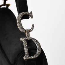 画像をギャラリービューアに読み込む, 極美品 Christian Dior クリスチャンディオール サドルバッグ ミニ ストラス ワンショルダーバッグ M447SCUCS ベルベット 中古 4a003836