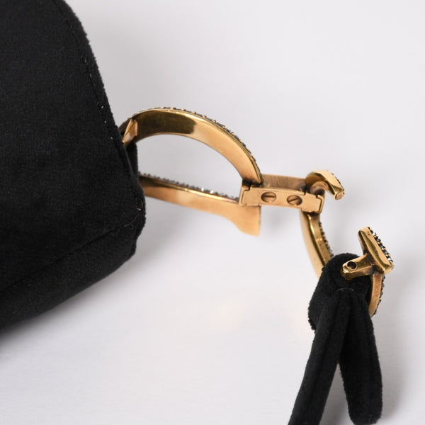Very Good Condition Christian Dior Saddle Bag Mini Strass One Shoulder Bag M447SCUCS Velvet Used 4a003836