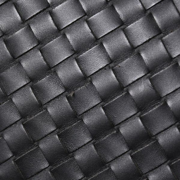BOTTEGA VENETA Intrecciato Boston Bag Leather 2WAY Black Good Condition Used 4a003838