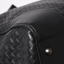 画像をギャラリービューアに読み込む, BOTTEGA VENETA ボッテガヴェネタ イントレチャート ボストンバッグ レザー 2WAY ブラック 美品 中古 4a003838