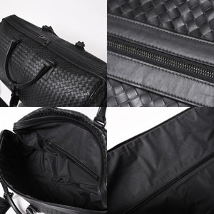 BOTTEGA VENETA Intrecciato Boston Bag Leather 2WAY Black Good Condition Used 4a003838
