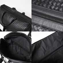 画像をギャラリービューアに読み込む, BOTTEGA VENETA ボッテガヴェネタ イントレチャート ボストンバッグ レザー 2WAY ブラック 美品 中古 4a003838