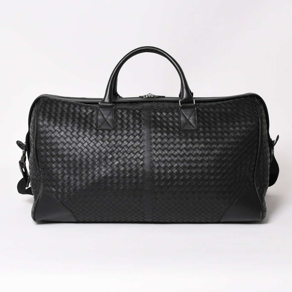 BOTTEGA VENETA ボッテガヴェネタ イントレチャート ボストンバッグ レザー 2WAY ブラック 美品 中古 4a003838