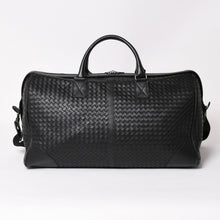 画像をギャラリービューアに読み込む, BOTTEGA VENETA ボッテガヴェネタ イントレチャート ボストンバッグ レザー 2WAY ブラック 美品 中古 4a003838