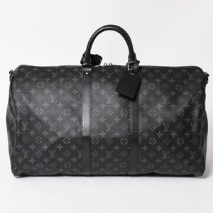 新品同様 LOUIS VUITTON ルイヴィトン キーポル バンドリエール55 ボストンバッグ M40605 モノグラムエクリプス 中古 4a004167
