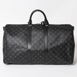 新品同様 LOUIS VUITTON ルイヴィトン キーポル バンドリエール55 ボストンバッグ M40605 モノグラムエクリプス 中古 4a004167