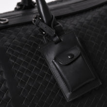 画像をギャラリービューアに読み込む, BOTTEGA VENETA ボッテガヴェネタ イントレチャート ボストンバッグ レザー 2WAY ブラック 美品 中古 4a003838