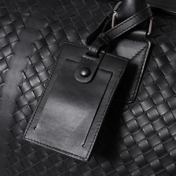 BOTTEGA VENETA Intrecciato Boston Bag Leather 2WAY Black Good Condition Used 4a003838