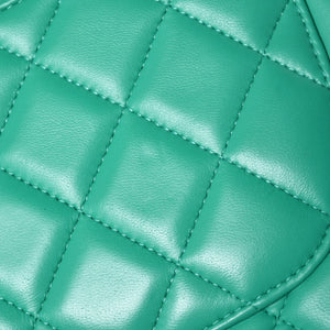 新品同様 CHANEL シャネル デカマトラッセ30 グリーン Wフラップ Wチェーンショルダーバッグ A58600 16番台 ココマーク ラムスキン 中古 4a003840