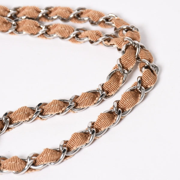 CHANEL シャネル デカマトラッセ30 Sフラップ Wチェーンショルダーバッグ 14番台 ココマーク デニム 編み込み ブルー 美品 中古 4a003841