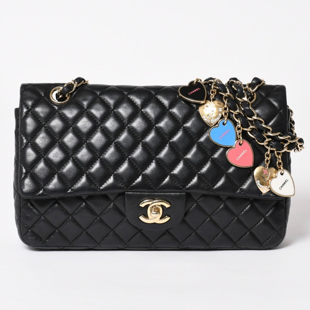 極美品 CHANEL シャネル マトラッセ25 チェーンショルダーバッグ A46514 12番台 バレンタイン限定 ココマーク ラムスキン 中古 4a003835