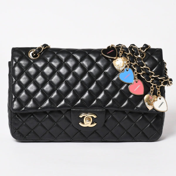 極美品 CHANEL シャネル マトラッセ25 チェーンショルダーバッグ A46514 12番台 バレンタイン限定 ココマーク ラムスキン 中古 4a003835