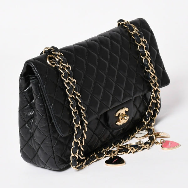 極美品 CHANEL シャネル マトラッセ25 チェーンショルダーバッグ A46514 12番台 バレンタイン限定 ココマーク ラムスキン 中古 4a003835