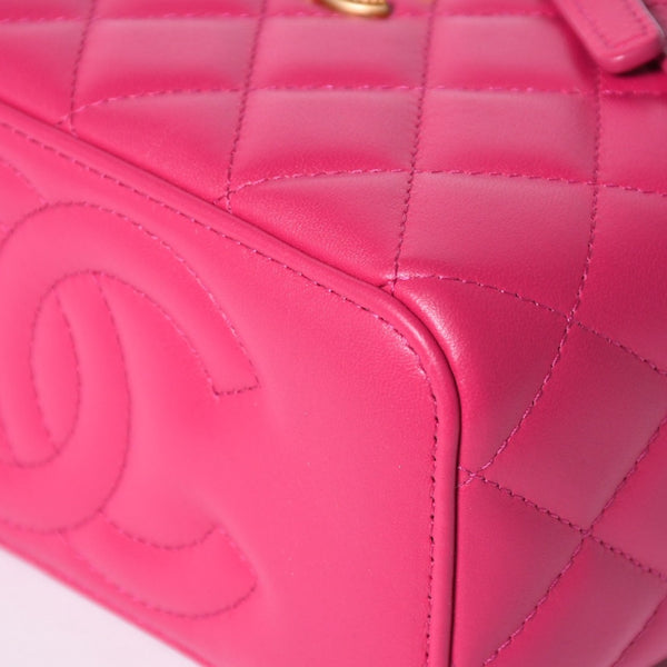 Very Good Condition CHANEL Vanity Chain Shoulder Bag AP1341 Random Number Coco Mark Lambskin Pink Gold Hardware Used 4a003842
