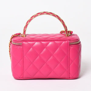Very Good Condition CHANEL Vanity Chain Shoulder Bag AP1341 Random Number Coco Mark Lambskin Pink Gold Hardware Used 4a003842