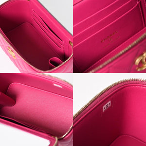 Very Good Condition CHANEL Vanity Chain Shoulder Bag AP1341 Random Number Coco Mark Lambskin Pink Gold Hardware Used 4a003842