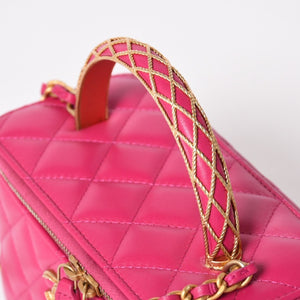 Very Good Condition CHANEL Vanity Chain Shoulder Bag AP1341 Random Number Coco Mark Lambskin Pink Gold Hardware Used 4a003842