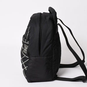 CHANEL CHANEL Sportsline Backpack Rucksack No. 10 Here Mark Nylon Stitch Black White Good Condition Used 4a003832