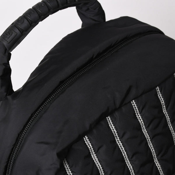CHANEL CHANEL Sportsline Backpack Rucksack No. 10 Here Mark Nylon Stitch Black White Good Condition Used 4a003832