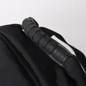 CHANEL CHANEL Sportsline Backpack Rucksack No. 10 Here Mark Nylon Stitch Black White Good Condition Used 4a003832