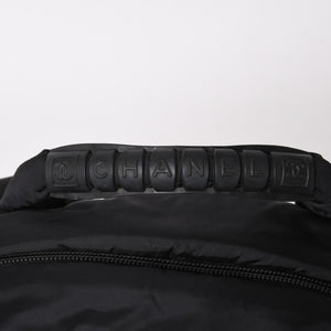 CHANEL CHANEL Sportsline Backpack Rucksack No. 10 Here Mark Nylon Stitch Black White Good Condition Used 4a003832