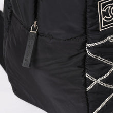 画像をギャラリービューアに読み込む, CHANEL シャネル スポーツライン バックパック リュック 10番台 ココマーク ナイロン ステッチ ブラック ホワイト 美品 中古 4a003832