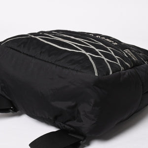 CHANEL CHANEL Sportsline Backpack Rucksack No. 10 Here Mark Nylon Stitch Black White Good Condition Used 4a003832