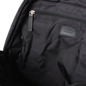 CHANEL CHANEL Sportsline Backpack Rucksack No. 10 Here Mark Nylon Stitch Black White Good Condition Used 4a003832