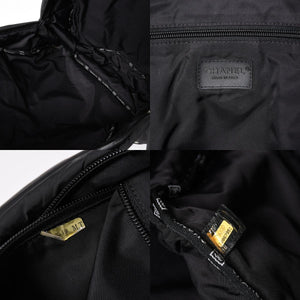 CHANEL CHANEL Sportsline Backpack Rucksack No. 10 Here Mark Nylon Stitch Black White Good Condition Used 4a003832