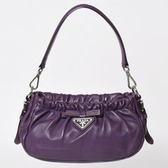 PRADA One shoulder bag BR3927 Triangle logo plate Triangle plate Nappa leather Purple Silver hardware Good condition Used 4a003488